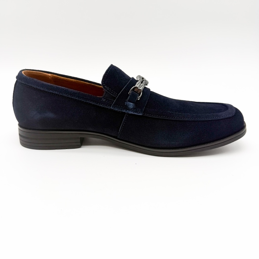 Stacy Adams Ravelle Moc Toe Slip On Bit Loafers Navy Blue Suede Shoes 7.5 NEW - Picture 12 of 15